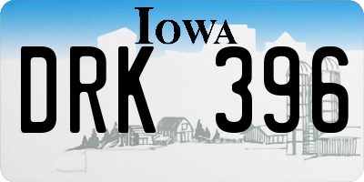 IA license plate DRK396
