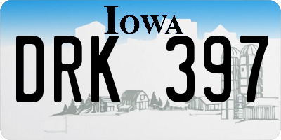 IA license plate DRK397