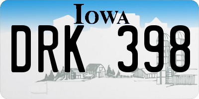 IA license plate DRK398