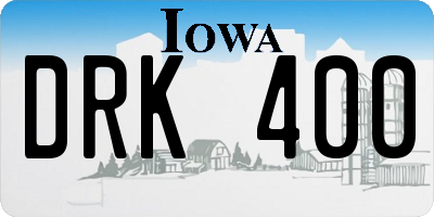 IA license plate DRK400