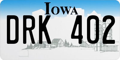 IA license plate DRK402