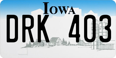 IA license plate DRK403