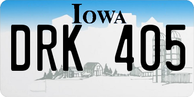 IA license plate DRK405