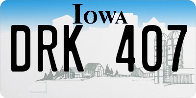 IA license plate DRK407