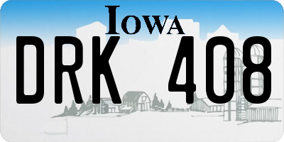 IA license plate DRK408