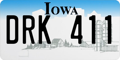 IA license plate DRK411