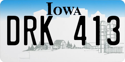 IA license plate DRK413