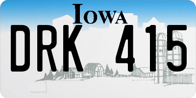 IA license plate DRK415
