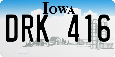 IA license plate DRK416