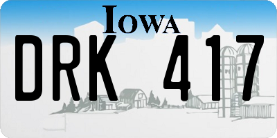 IA license plate DRK417