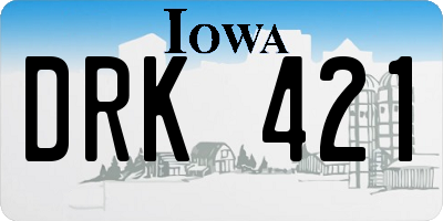 IA license plate DRK421