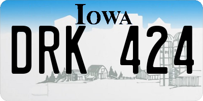IA license plate DRK424