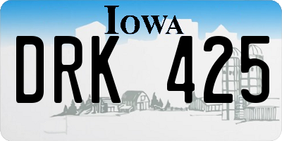 IA license plate DRK425