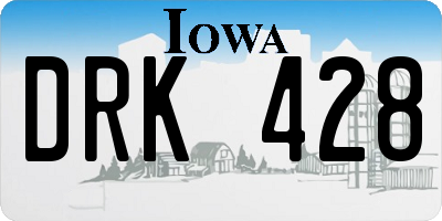 IA license plate DRK428