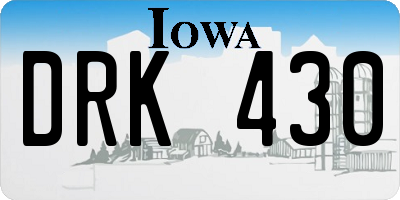 IA license plate DRK430