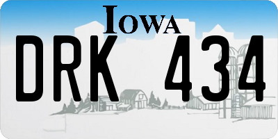 IA license plate DRK434