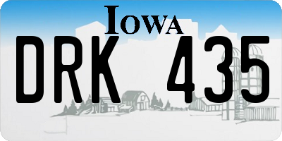 IA license plate DRK435