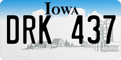 IA license plate DRK437