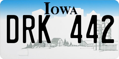 IA license plate DRK442