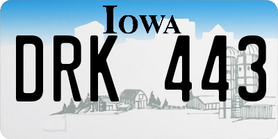 IA license plate DRK443