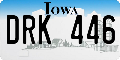 IA license plate DRK446