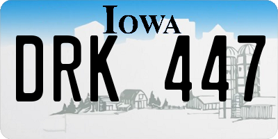 IA license plate DRK447