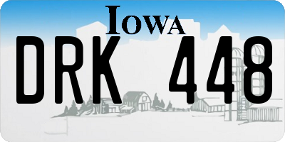 IA license plate DRK448
