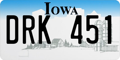 IA license plate DRK451