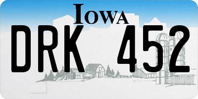 IA license plate DRK452