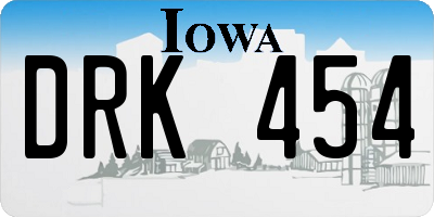 IA license plate DRK454