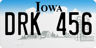 IA license plate DRK456