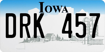 IA license plate DRK457