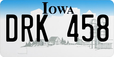 IA license plate DRK458