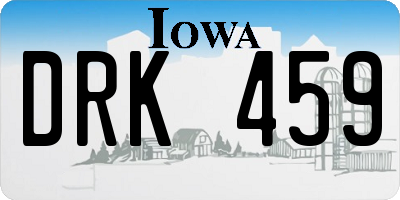 IA license plate DRK459