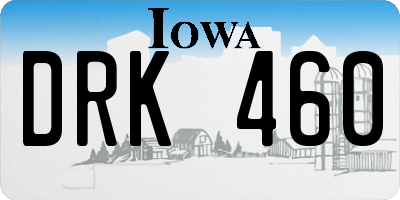 IA license plate DRK460