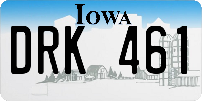 IA license plate DRK461