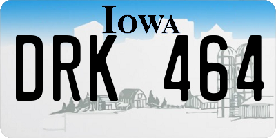 IA license plate DRK464