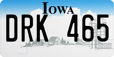 IA license plate DRK465