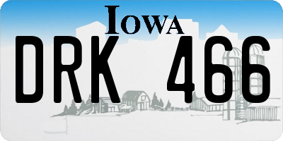 IA license plate DRK466
