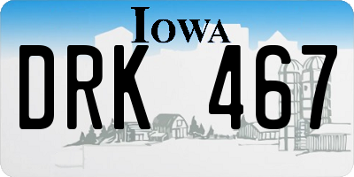 IA license plate DRK467