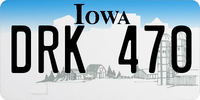 IA license plate DRK470