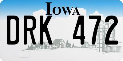IA license plate DRK472