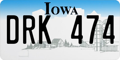 IA license plate DRK474
