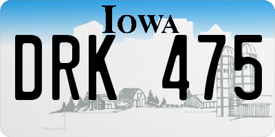 IA license plate DRK475