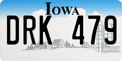IA license plate DRK479