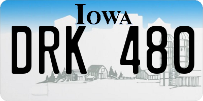 IA license plate DRK480