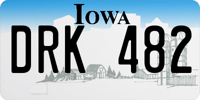 IA license plate DRK482