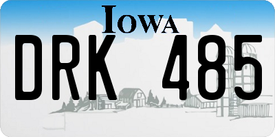 IA license plate DRK485