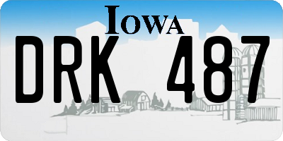 IA license plate DRK487