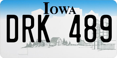 IA license plate DRK489